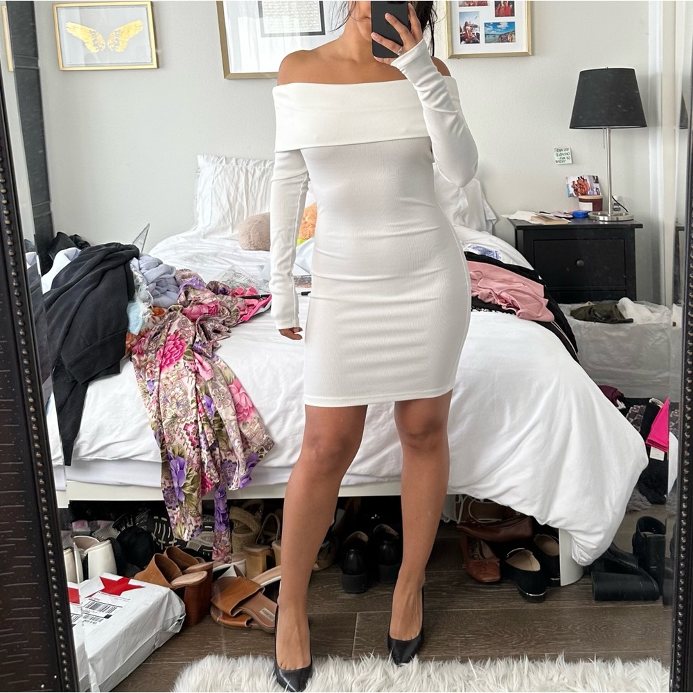 Off shoulder white dress